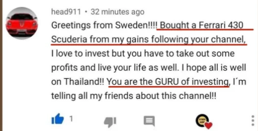 Real testimonial screenshot