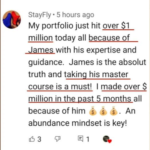 Real testimonial screenshot