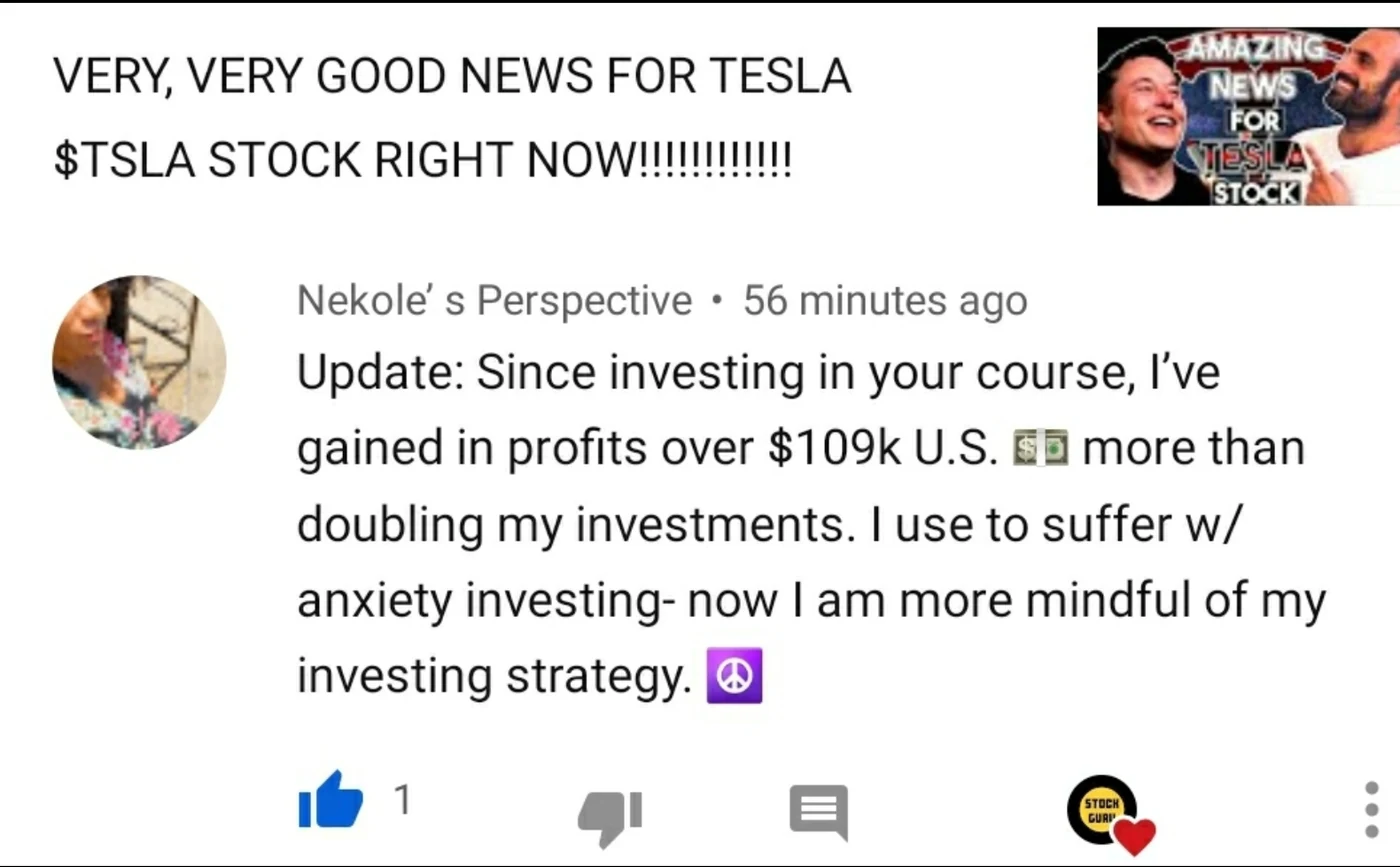 Real testimonial screenshot